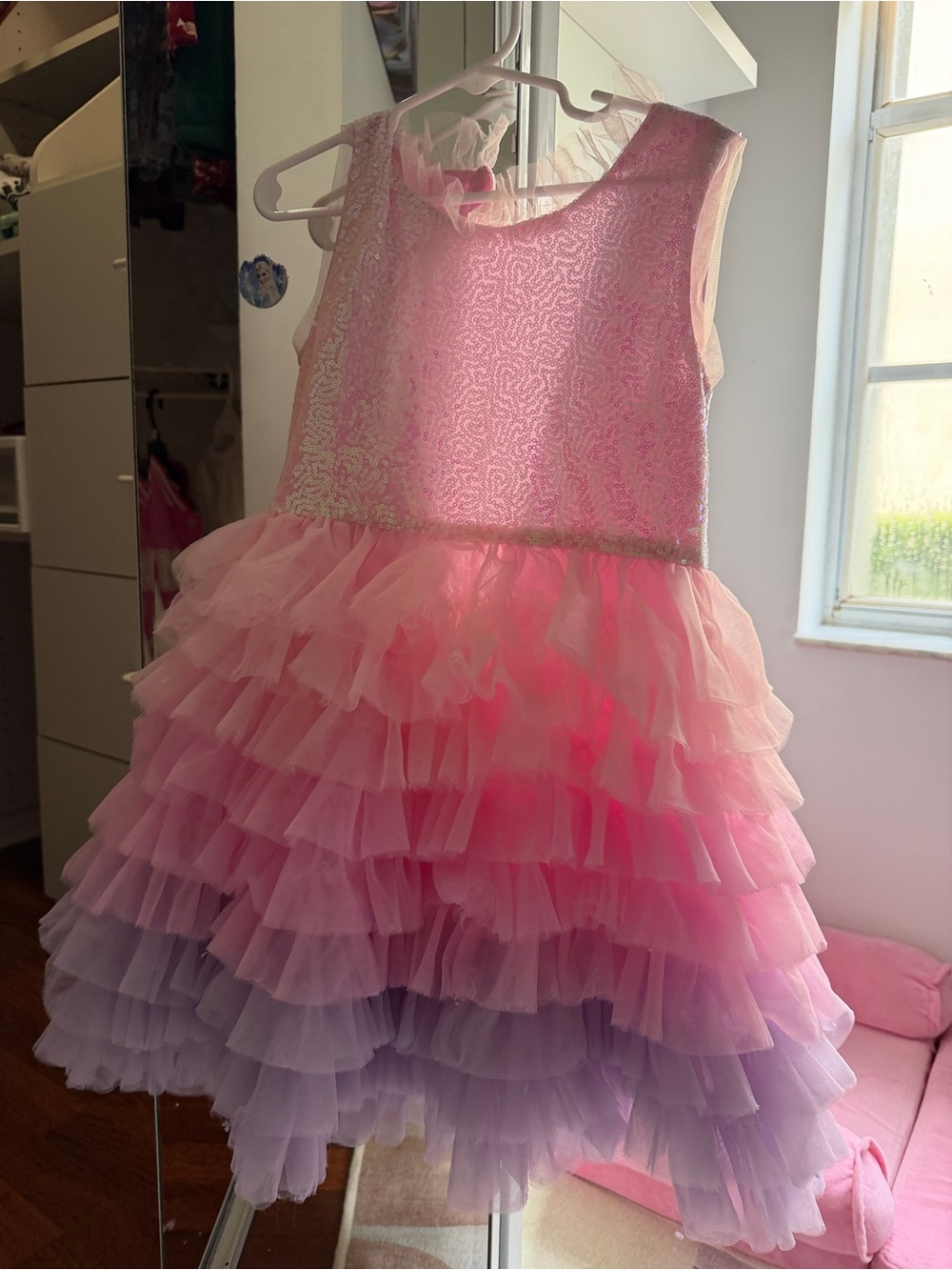 Lola + The Boys Pink to Purple Ombre Layered Tulle Dance Costume